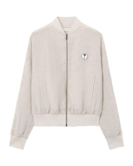 Palm Angels White Logo Tree Cotton Jacket