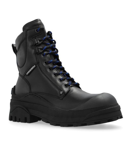 DSquared² Black Urban Combat Boots for men