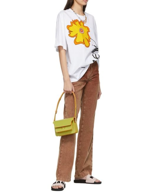 Marni White Floral-Print T-Shirt