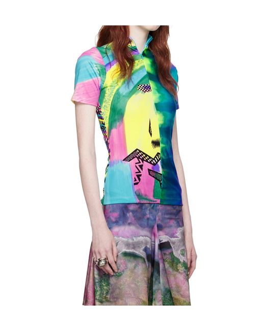 Conner Ives Blue Printed T-Shirt