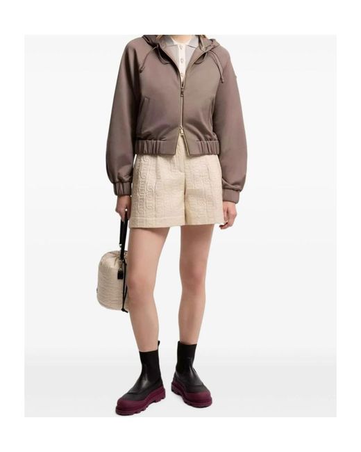 Moncler Brown Technical Fleece Zip-Up Cardigan