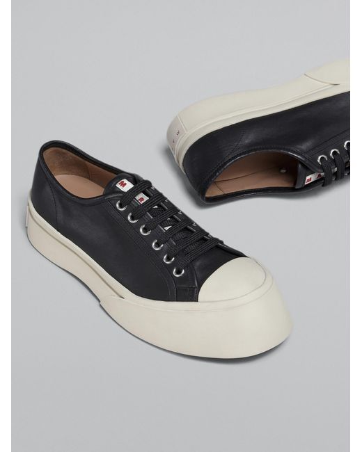 Marni Black Logo Patch Lace-Up Sneakers for men