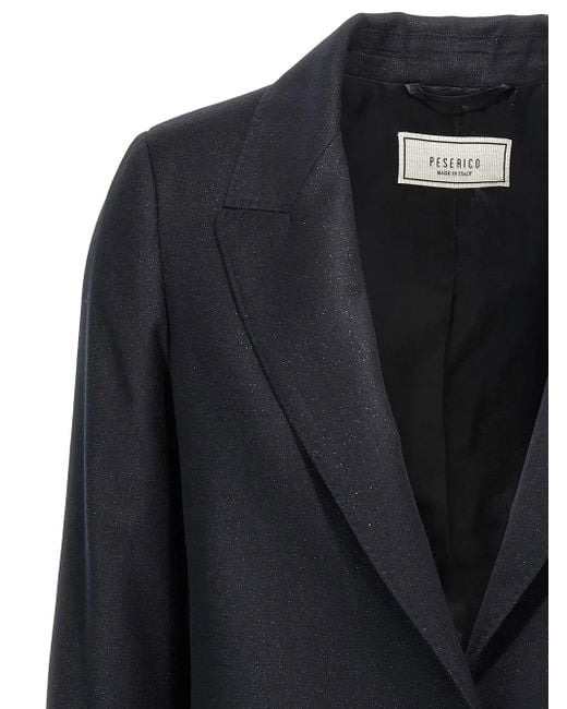 Peserico Blue Monil Chain Tailored Blazer