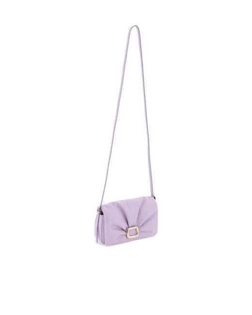 Roger Vivier Purple Ruched Detailed Mini Crossbody Bag