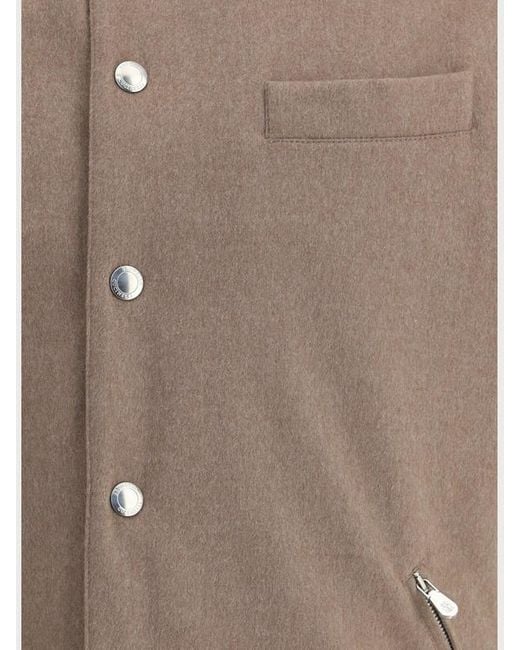 Brunello Cucinelli Brown Sleeveless Hooded Gilet for men