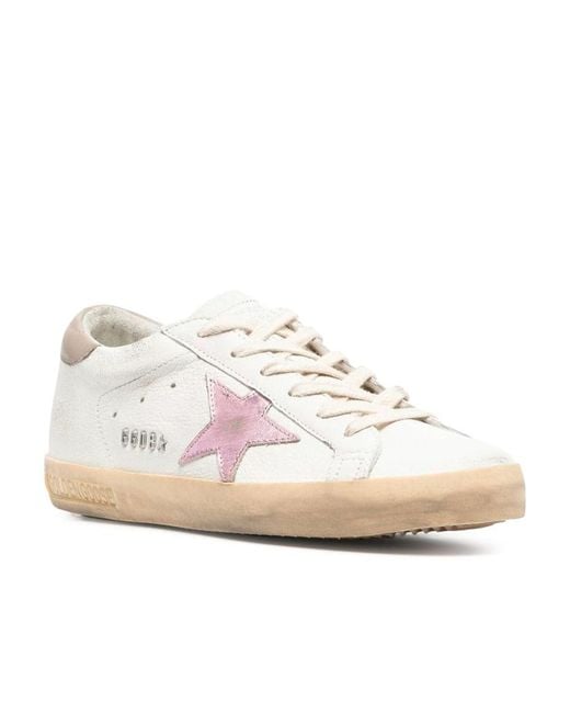 Golden Goose Deluxe Brand White Super Star Lace-Up Sneakers