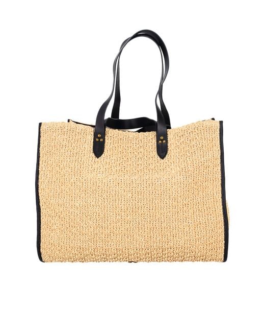 Jérôme Dreyfuss Natural Large Leon Leather-Trim Tote Bag