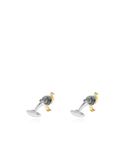Paul Smith White Bird Motif Cufflinks for men