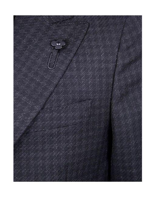 Lardini Blue Houndstooth-Pattern Blazer for men