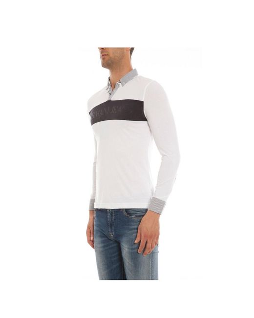 Armani Jeans White Logo Details Polo Shirt for men