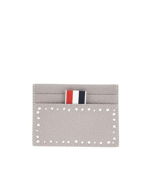 Thom Browne White 3D-Detailing Leather Card Holder for men
