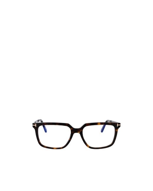 Tom Ford White Eyewear Rectangular-Frame Glasses for men