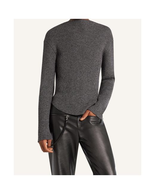 Courreges Gray Ribbed-Knit Sweater for men