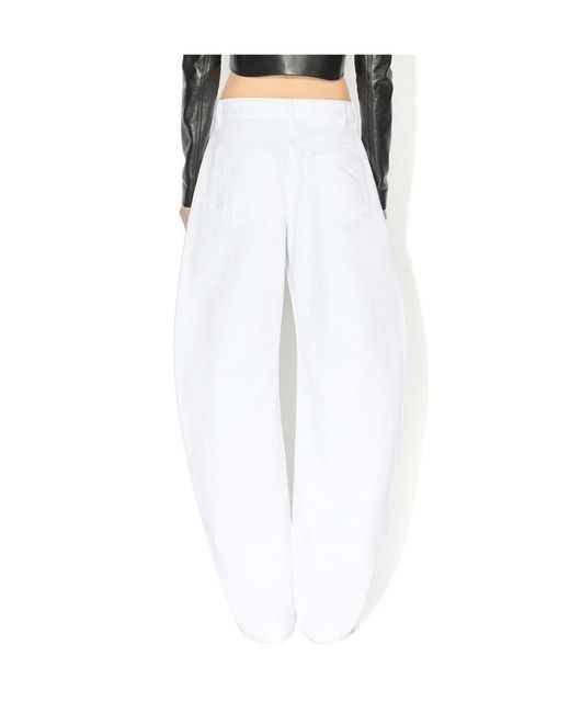 Alaïa White Alaïa High-Waisted Wide-Leg Jeans