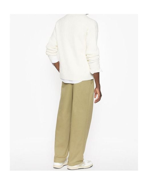 Maison Kitsuné White Maison Kitsuné Fox Head Ribbed Knit Cardigan for men