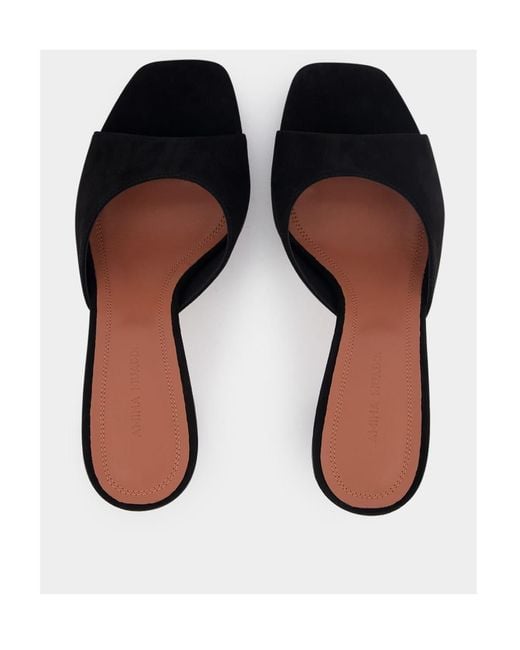 AMINA MUADDI Black Lupita 70Mm Suede Mules