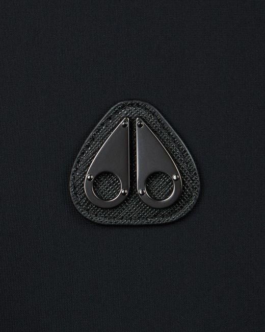 Moose Knuckles Black Logo-Patch Jacket for men