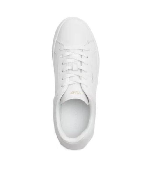 COACH White Low Top Lace-Up Sneakers