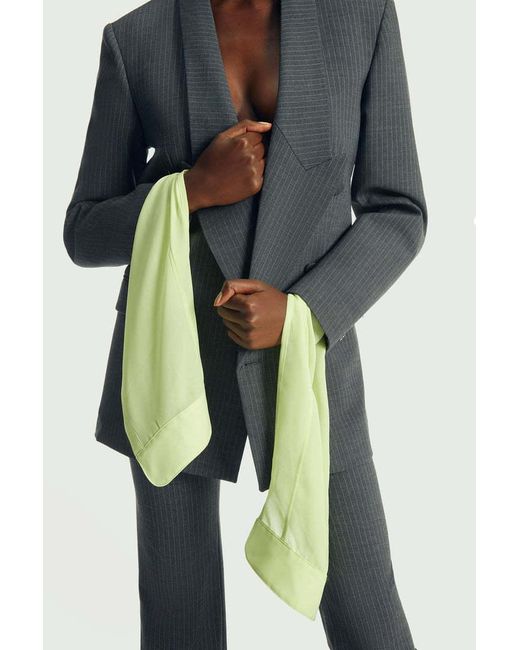 Coperni Green Pinstriped Double-Breasted Blazer