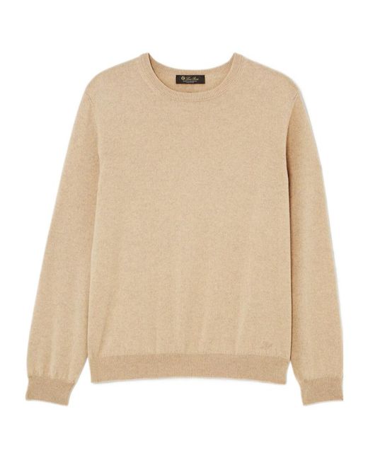 Loro Piana Natural Arona Crew Neck Sweater