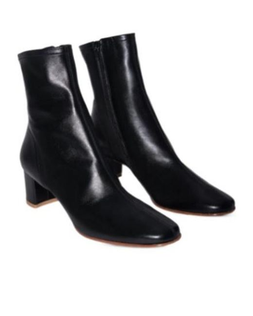 By Far Black Sofia Square-Toe Block-Heel Boots