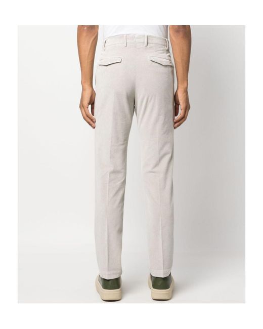Pt Pantaloni White Corduroy Slim-Cut Trousers for men