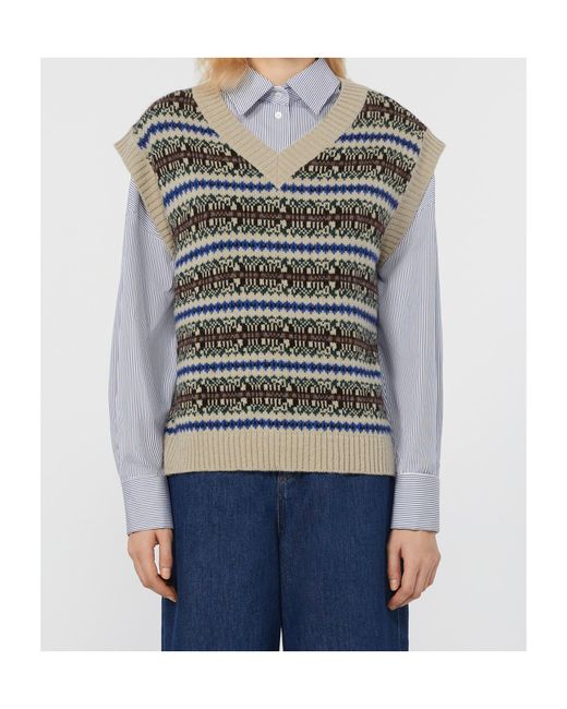 Weekend by Maxmara Gray Jacquard Gilet