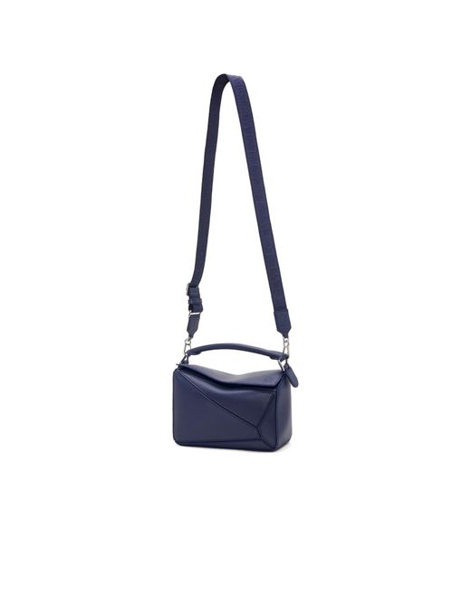 Loewe Blue Anagram Embossed Small Puzzle Bag