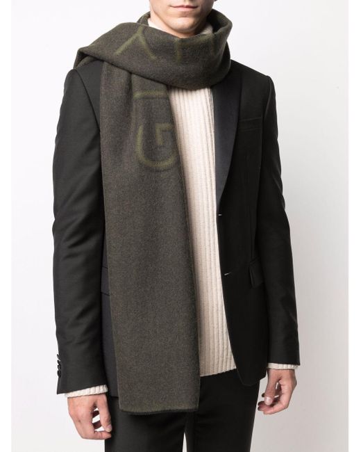 Givenchy Black Logo-Print Knitted Scarf for men