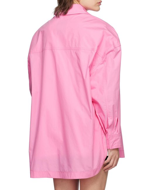 The Attico Pink The Elaine Buttoned Long-Sleeved Shirt