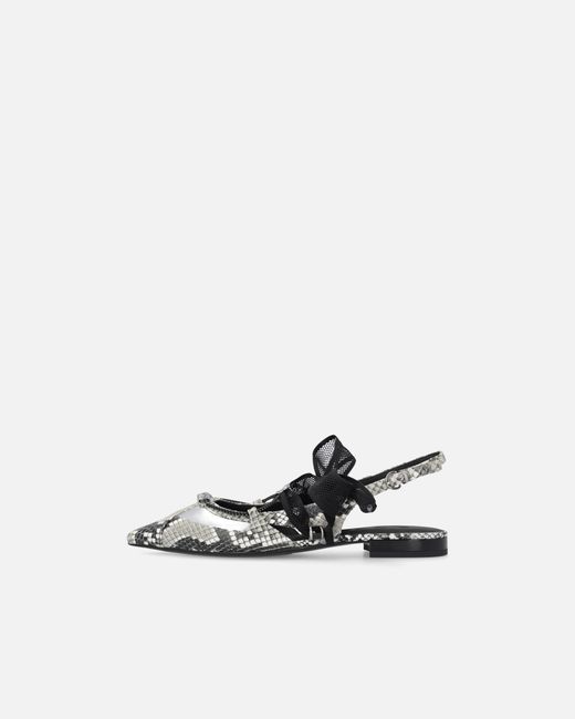 Pinko Black Bow Pointed-Toe Slingback Pumps