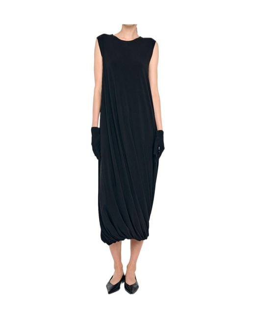 Norma Kamali Blue Sleeveless Twist Midcalf Dress