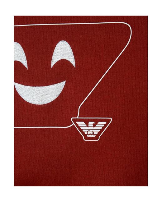 Emporio Armani Red Logo Round-Neck Sweater for men