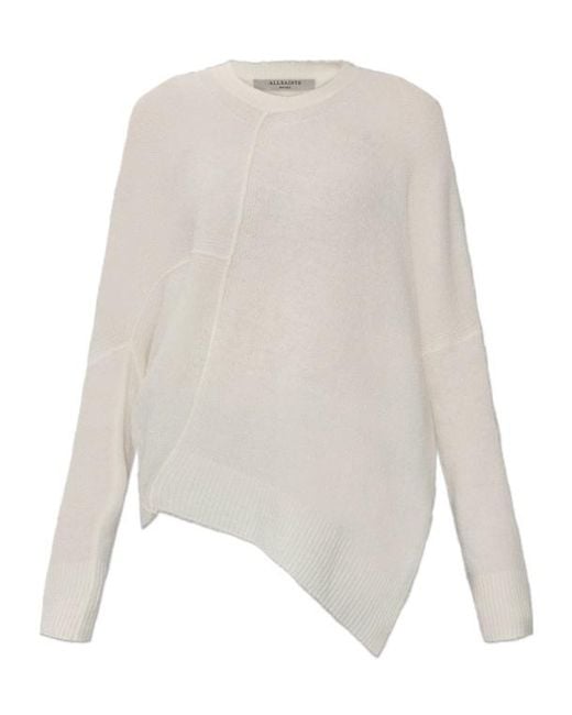AllSaints White Lock Crew Neck Sweater