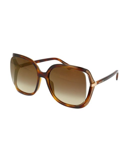 Jimmy Choo Brown Logo Full-Frame Sunglasses