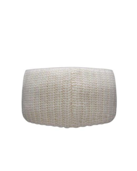 Moncler White Logo-Patch Knitted Headband