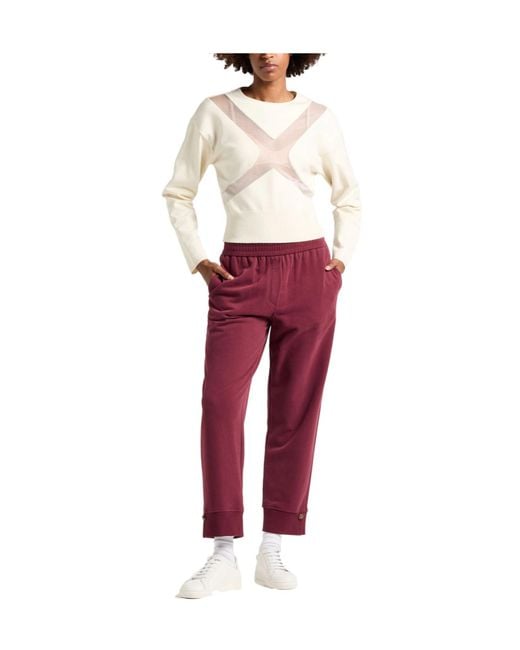 Brunello Cucinelli Red Solid-Color Sportswear Pants