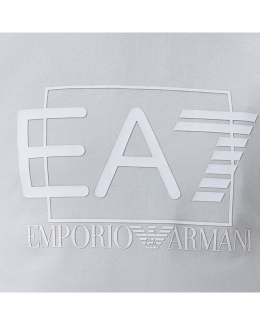 EA7 Gray Logo Round-Necked Sweater for men