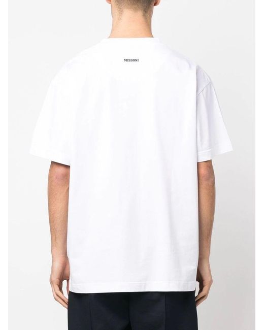 Missoni White Short-Sleeved Crewneck T-Shirt for men