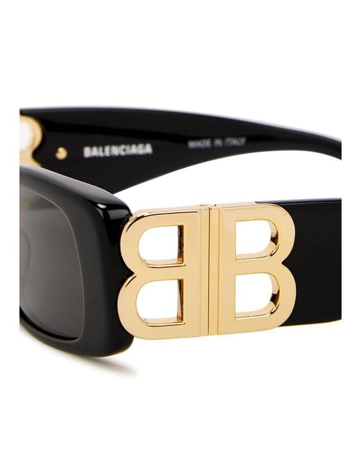Balenciaga White Rectangle-Frame Sunglasses for men