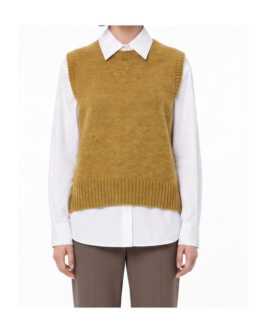 Soeur Green Ribbed Knit Vest