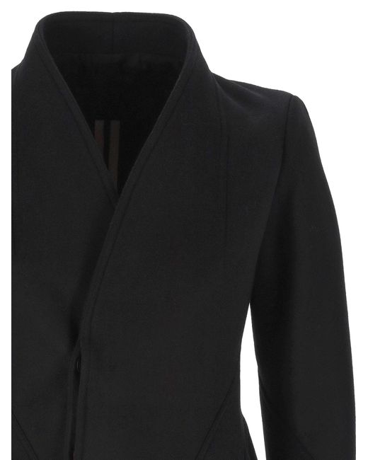 Rick Owens Black Moog Fitted Peplum Jacket