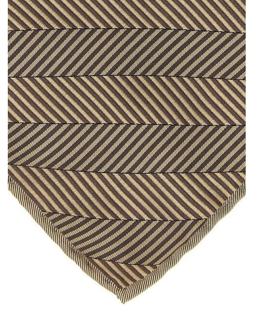 Brunello Cucinelli Natural Chevron-Pattern Silk Pocket Square for men