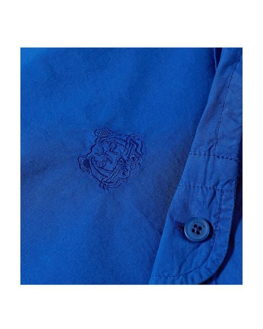 KENZO Blue Tonal Tiger Patch Shirt for men