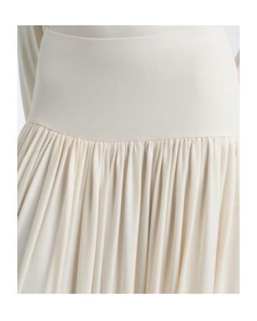 AYA MUSE White Elya Asymmetric Pleated Midi Skirt