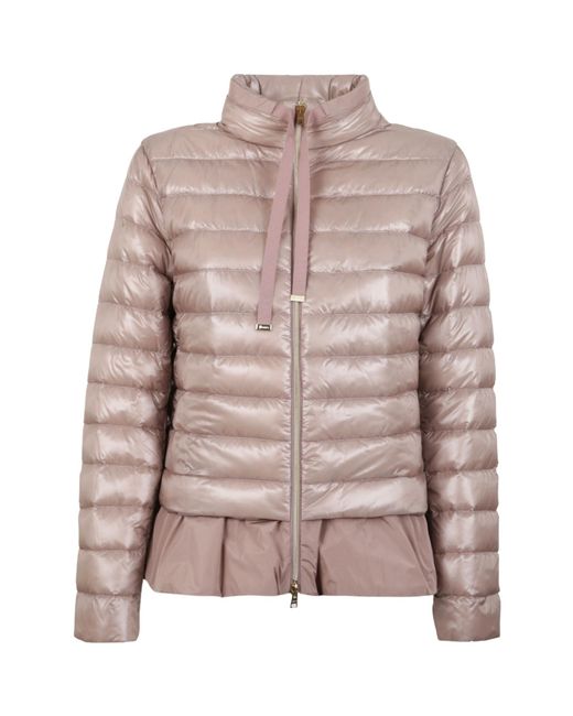 Herno Multicolor Quilted Peplum Down Jacket