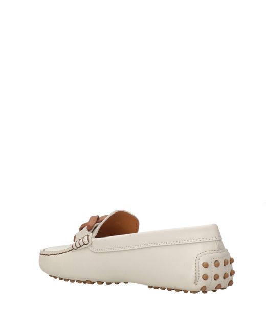 Tod's White Logo Detailed Slip-On Loafers
