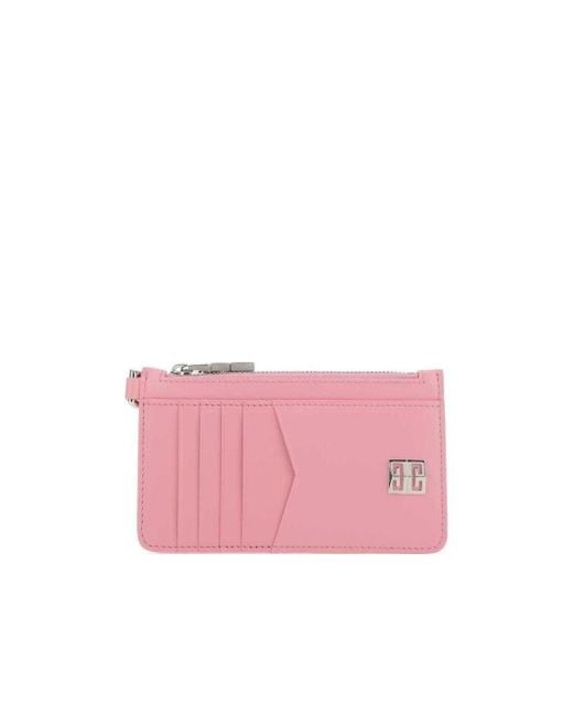 Givenchy Pink Logo-Plaque Leather Wallet