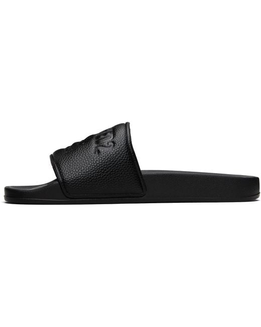 DSquared² Black Logo-Embossed Open-Toe Slides for men