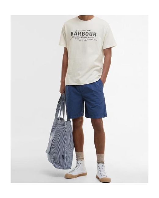 Barbour White Moorside T-Shirt for men